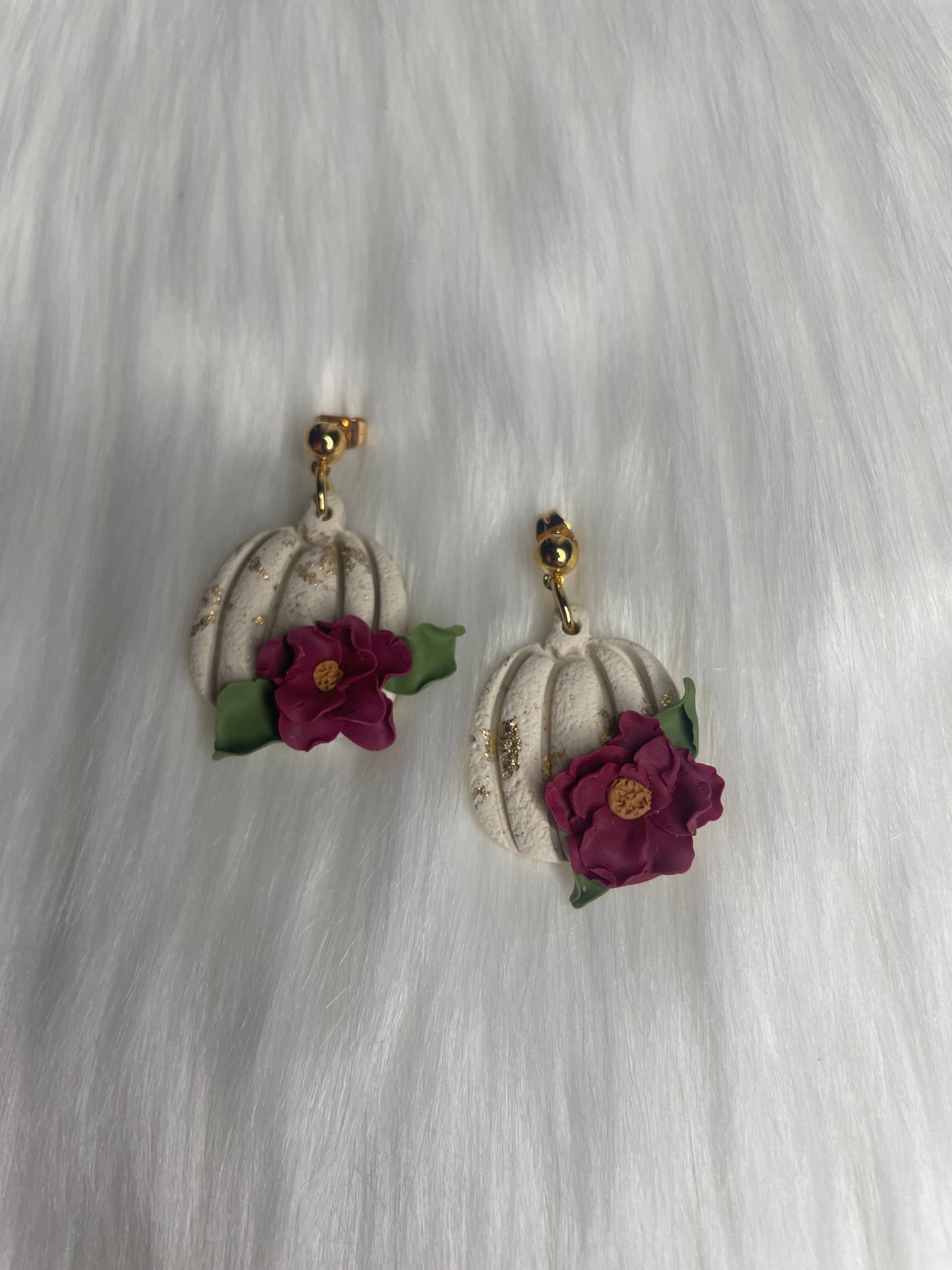 Floral pumpkin earrings | Halloween Earrings