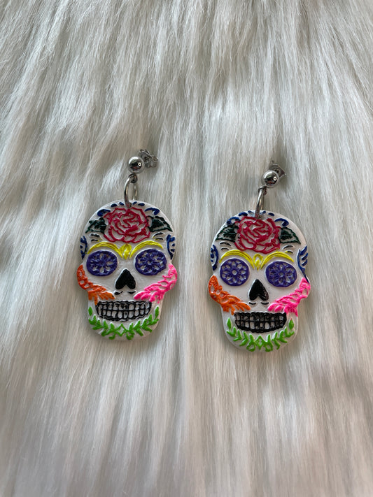 Multi-colored skull earrings | Halloween earrings