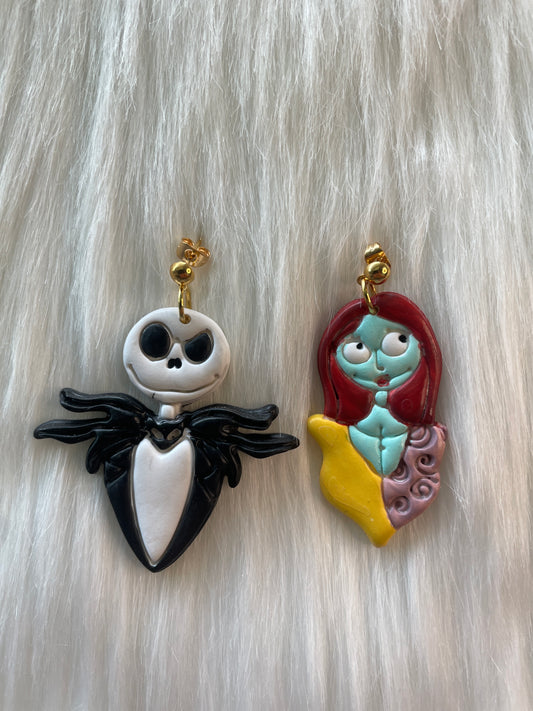 Jack Skellington & Sally earrings | Halloween Earrings | Nightmare Before Christmas earrings