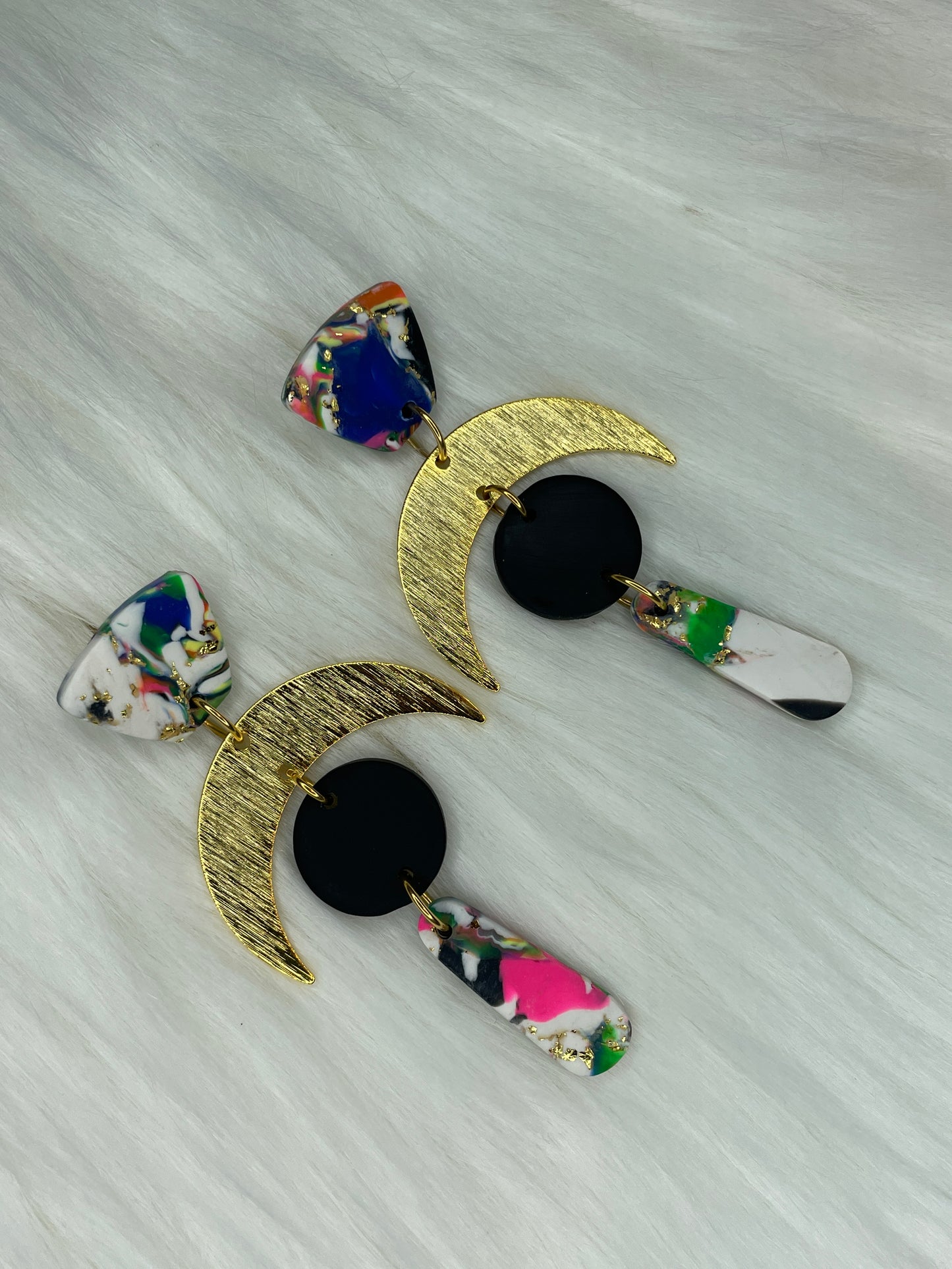 Four tier multi-colored dangles