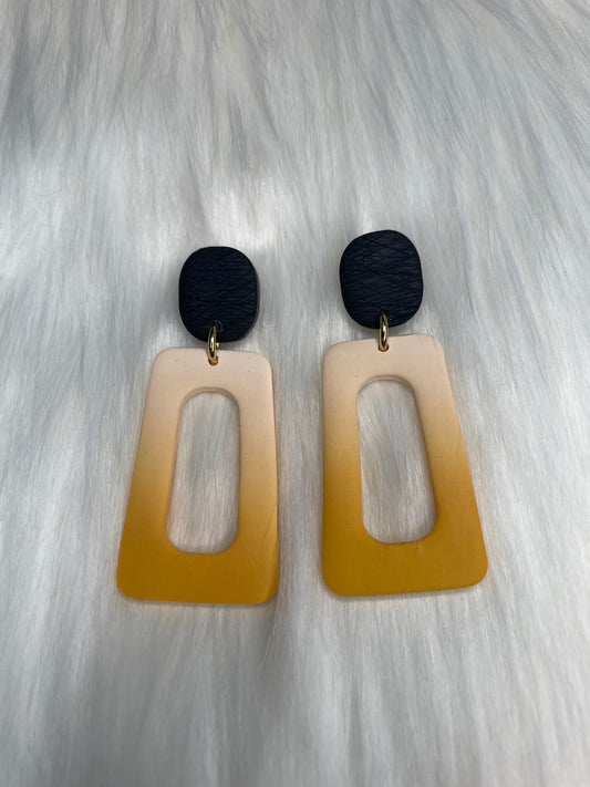 Orange ombre rectangle dangle earrings | Halloween earrings