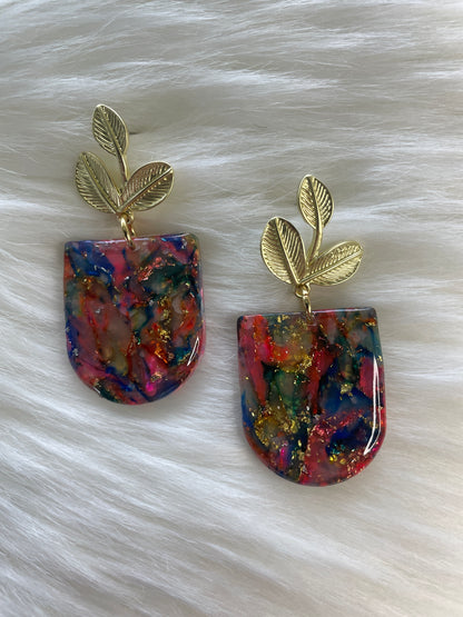 Stained glass floral dangles