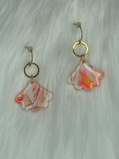 Cotton candy swirled dangles