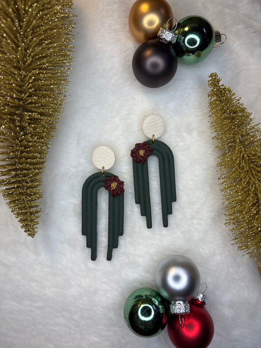 Evergreen floral holiday dangles