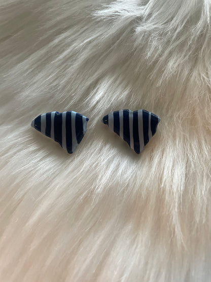 Light Blue & Navy Striped South Carolina State Studs