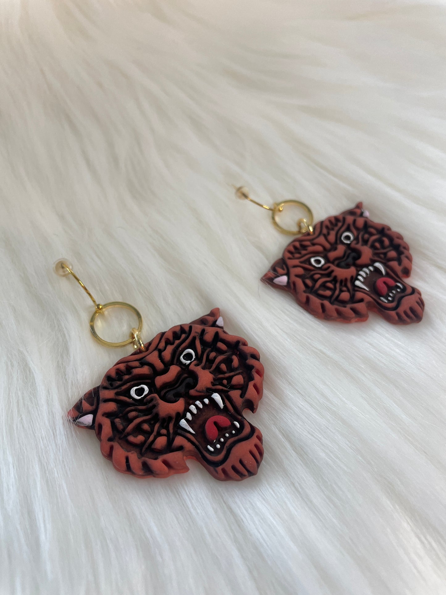 Tiger dangle earrings | Gameday earrings