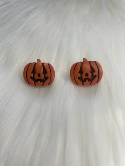 Jack O' Lantern stud earrings | Halloween earrings | Fall earrings