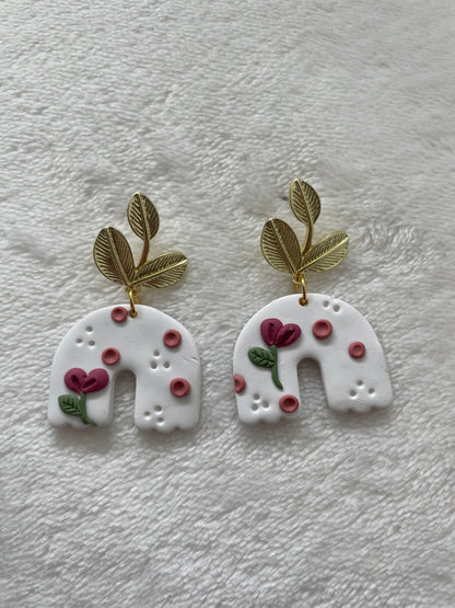 Arch Shaped Floral Dangles