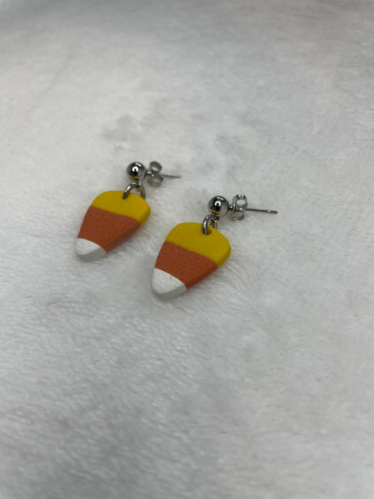 Candy corn ball post earrings | Halloween Earrings