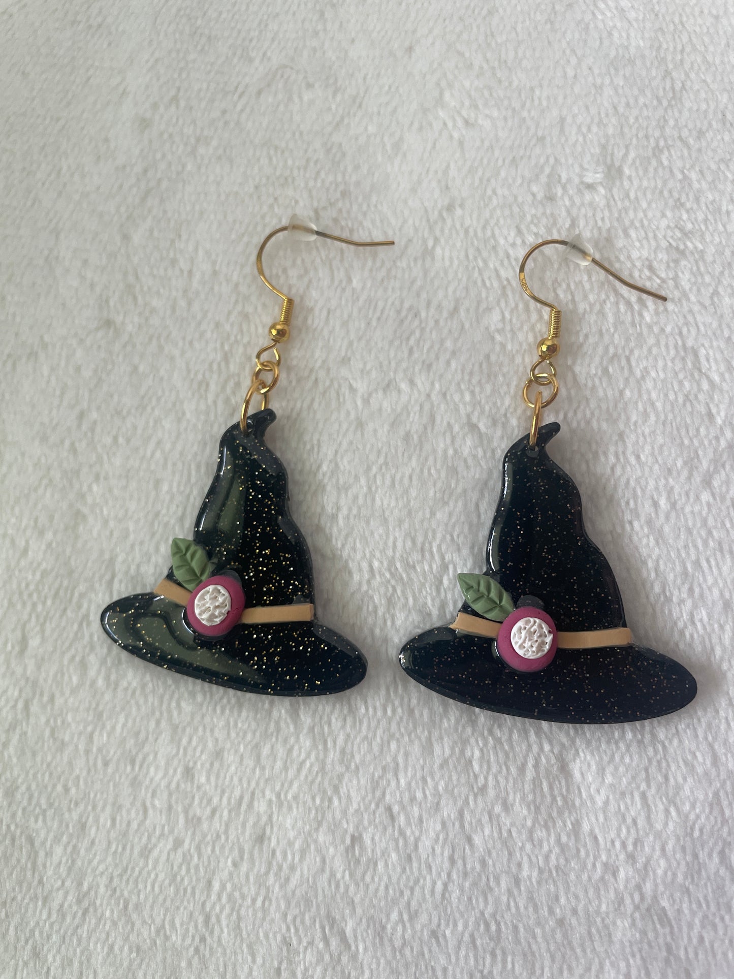 Witch hat dangle earrings | Halloween earrings