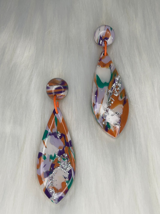 Multi-colored teardrop dangles