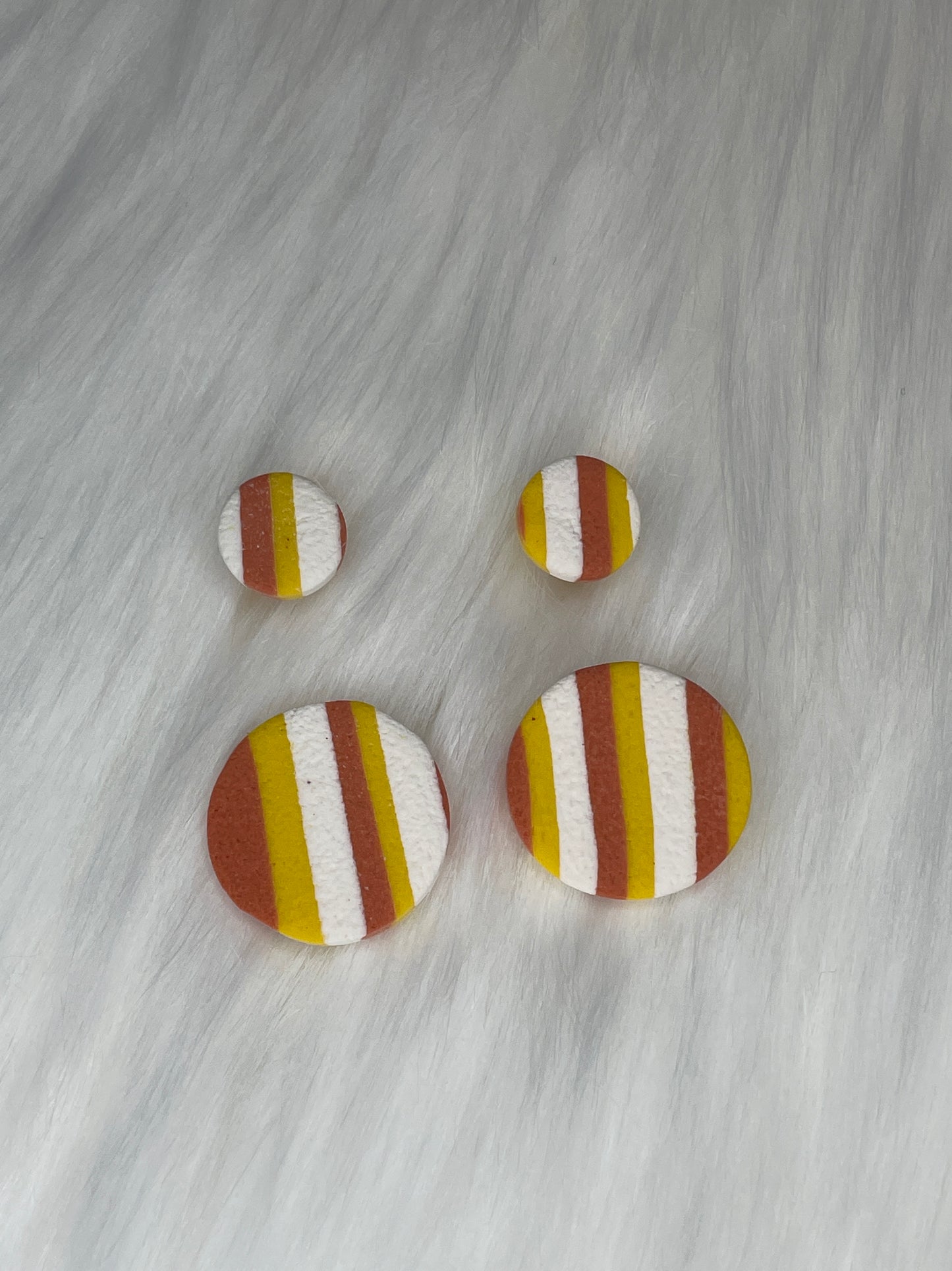 Orange, yellow, and white stud earrings | Halloween earrings | Fall earrings