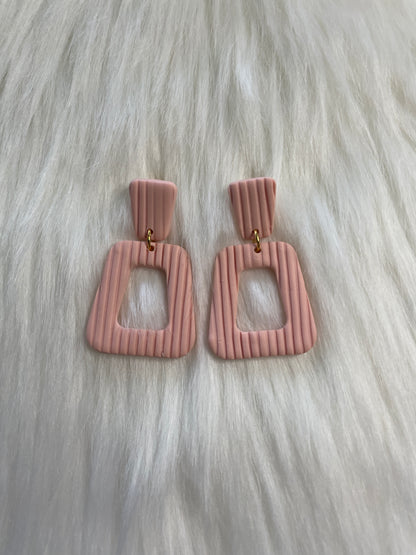 Soft Peach Rectangle Cutout Dangles