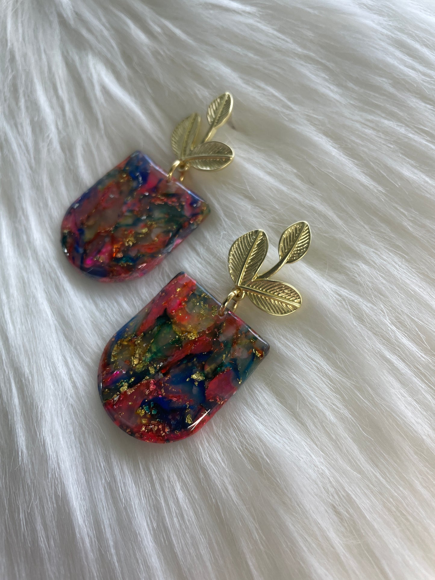 Stained glass floral dangles