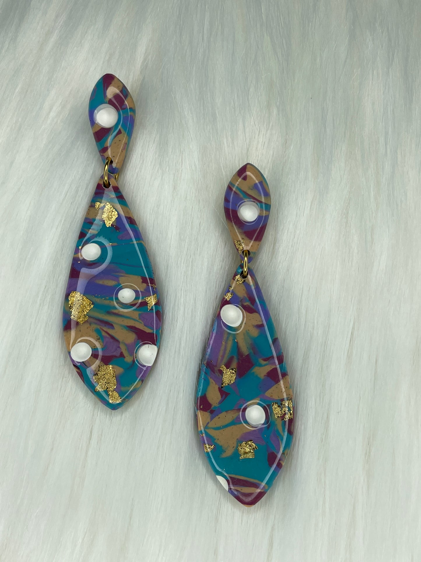 Multi-colored teardrop dangles