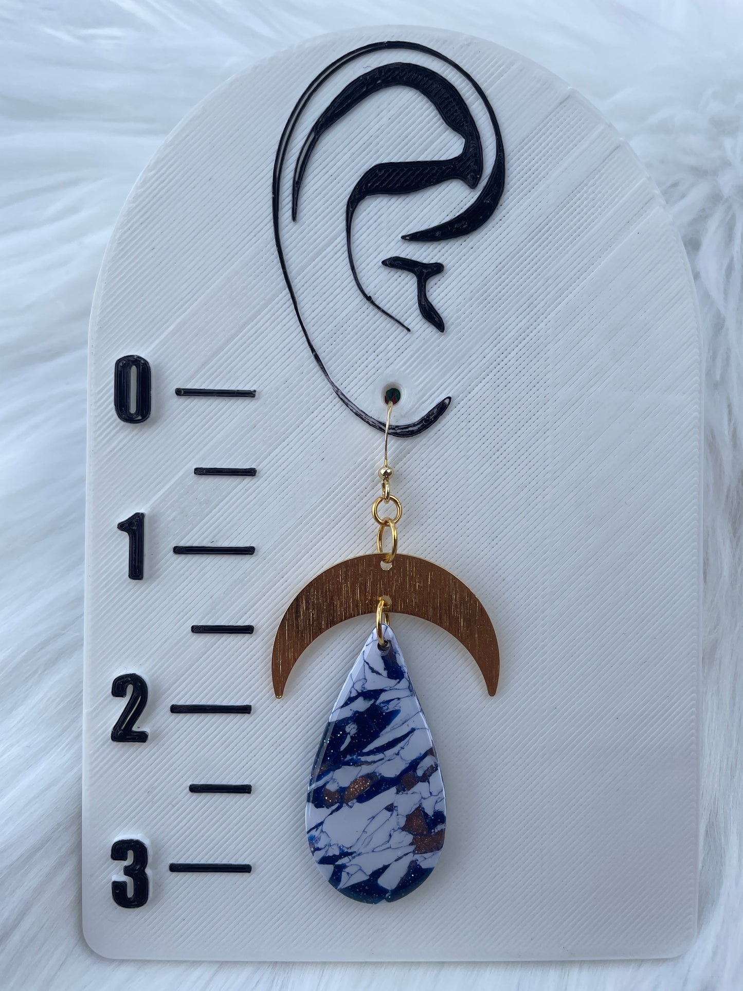 Half moon marble dangles