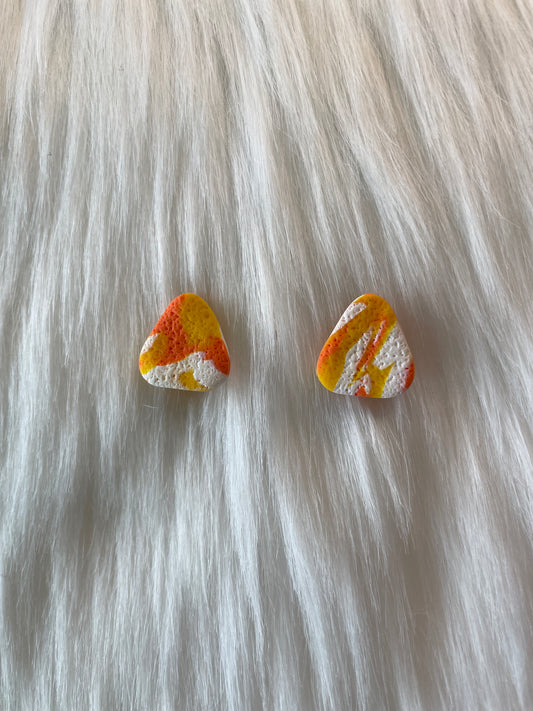 White, Yellow, & Orange Triangle Studs