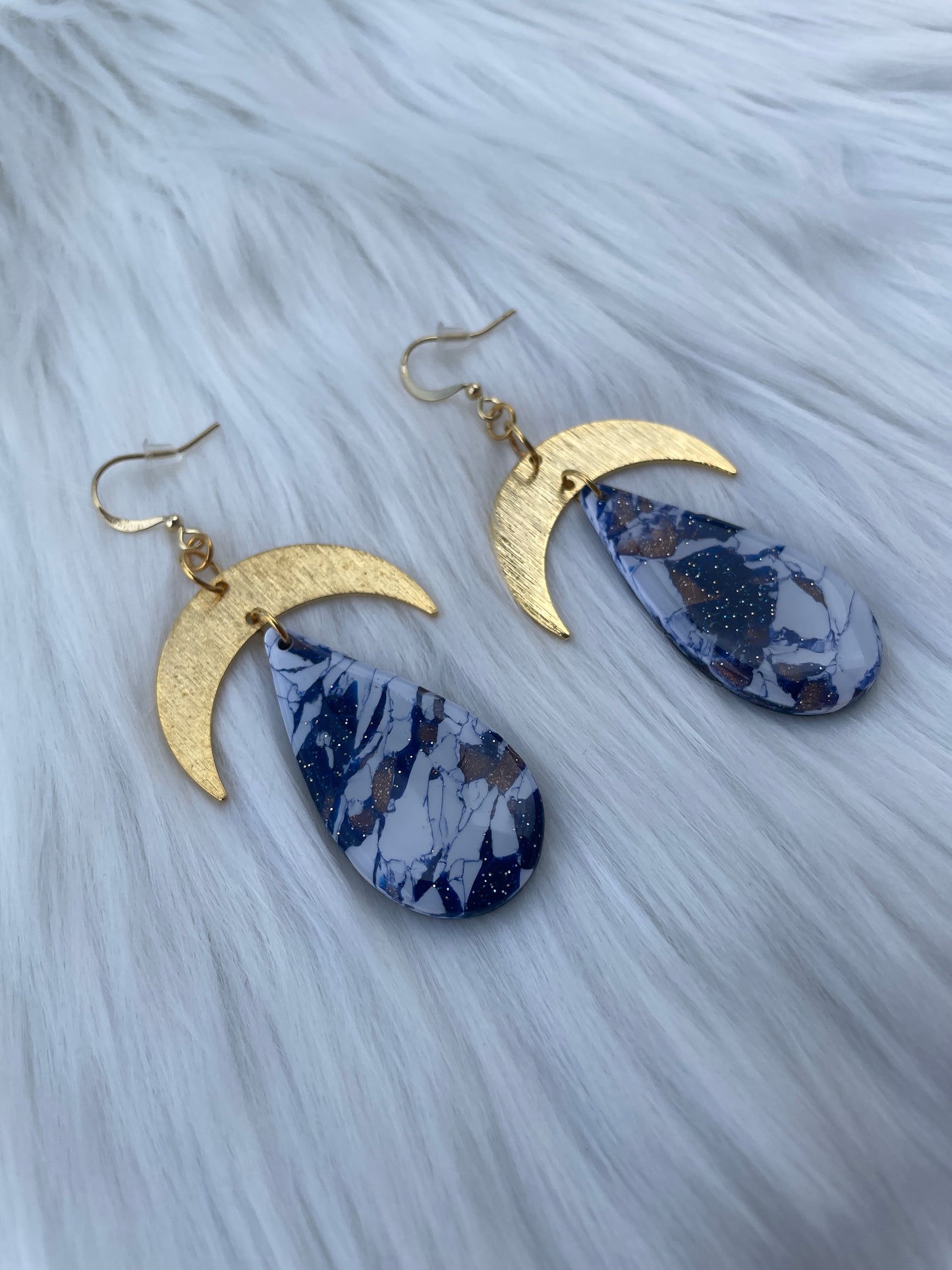 Half moon marble dangles