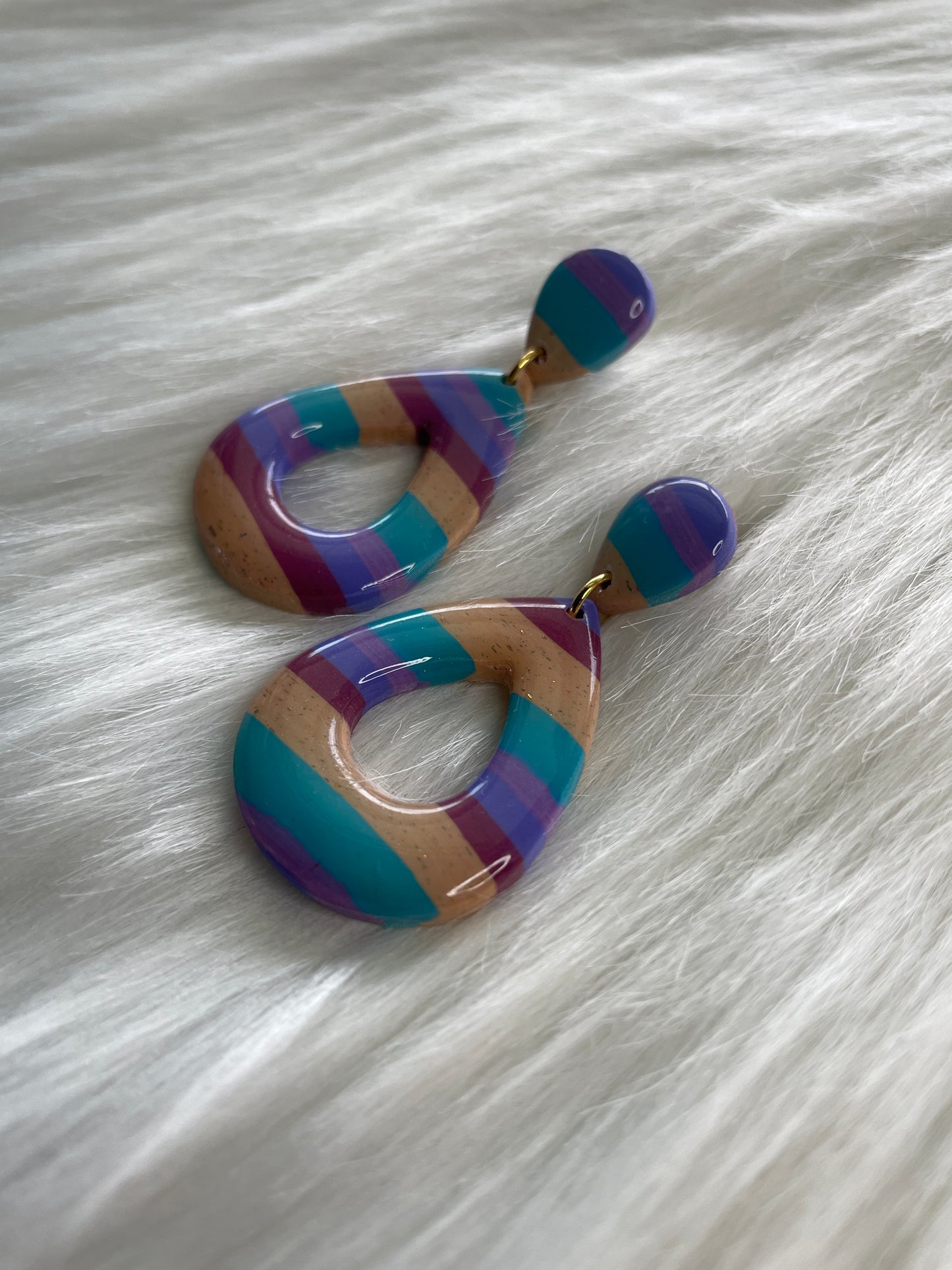 Striped teardrop dangles