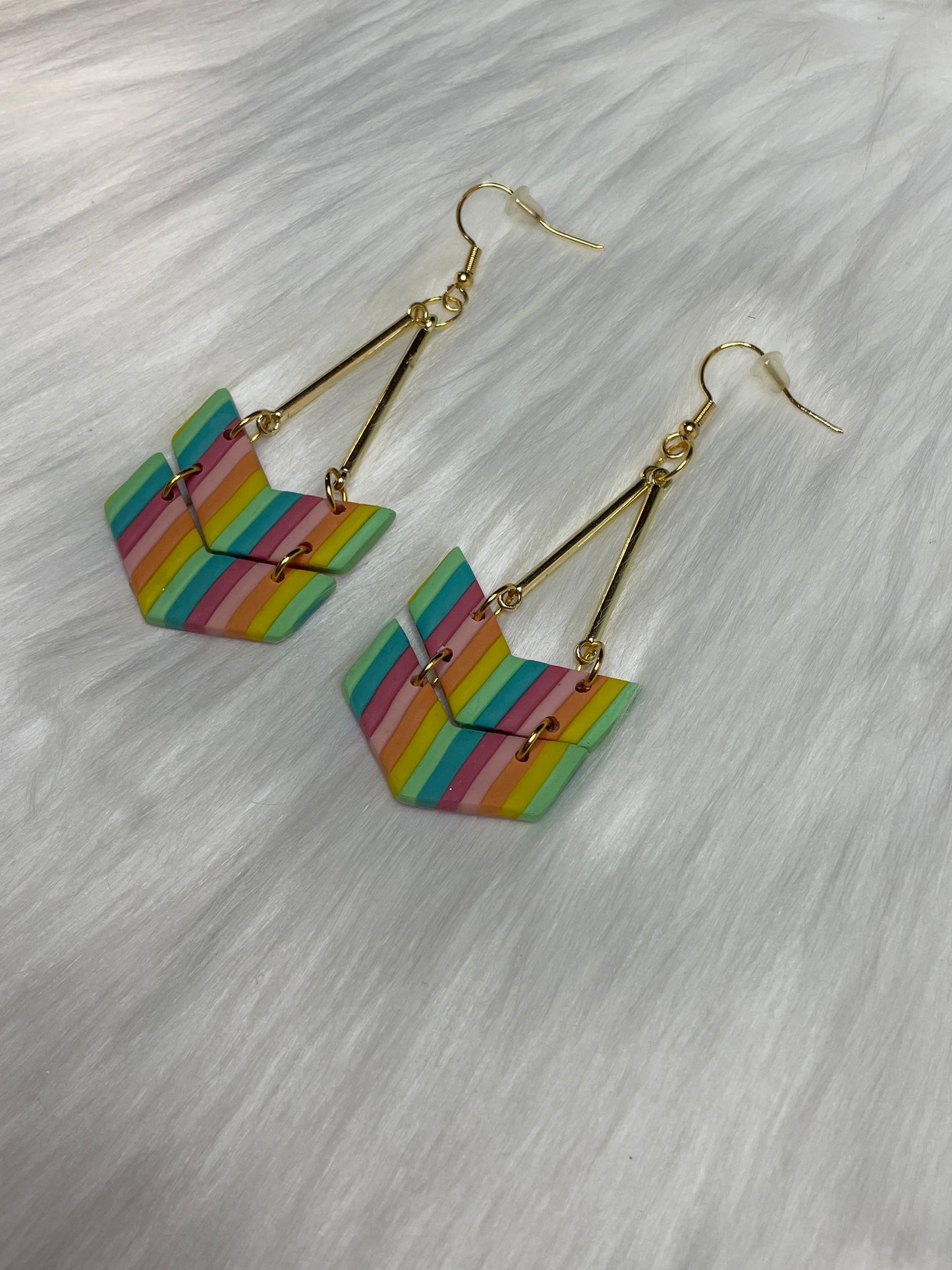 Striped chevron dangles