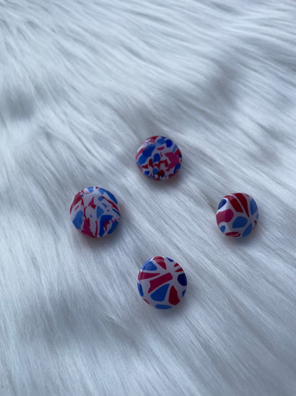 Red, white, and blue stud set