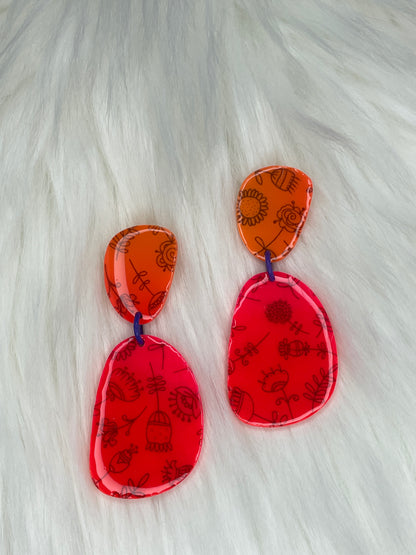 Ombré floral dangles