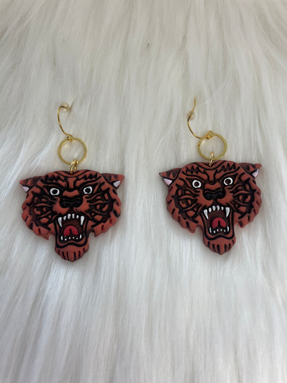 Tiger dangle earrings | Gameday earrings