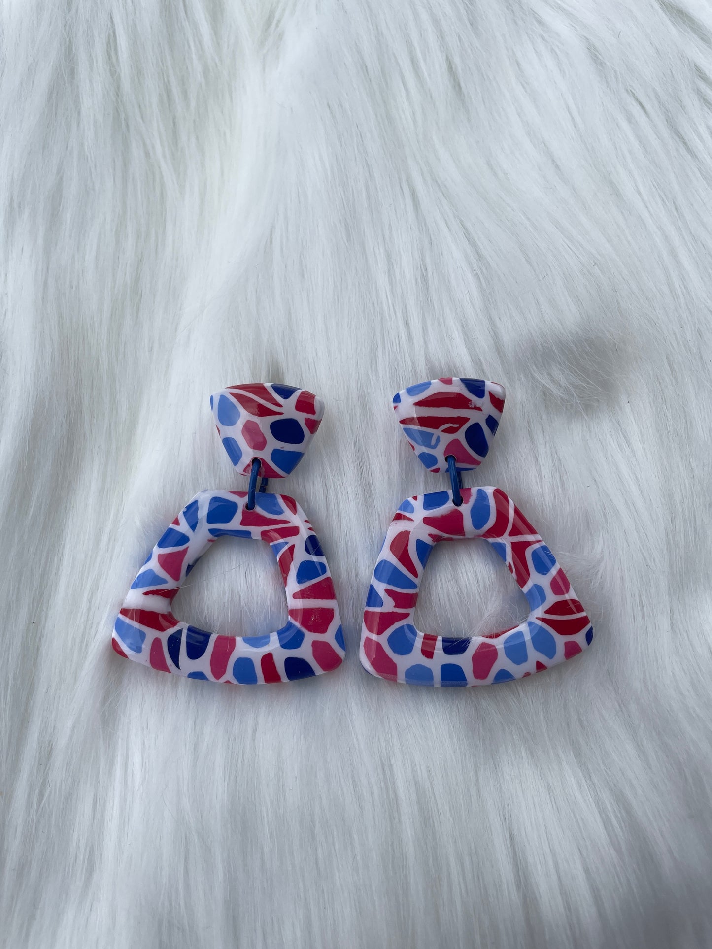 Red, white, and blue dangles