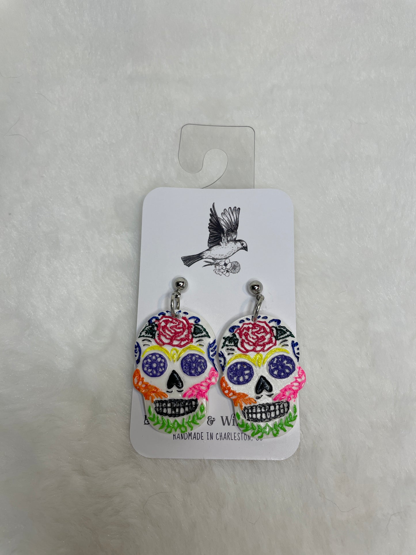 Multi-colored skull earrings | Halloween earrings