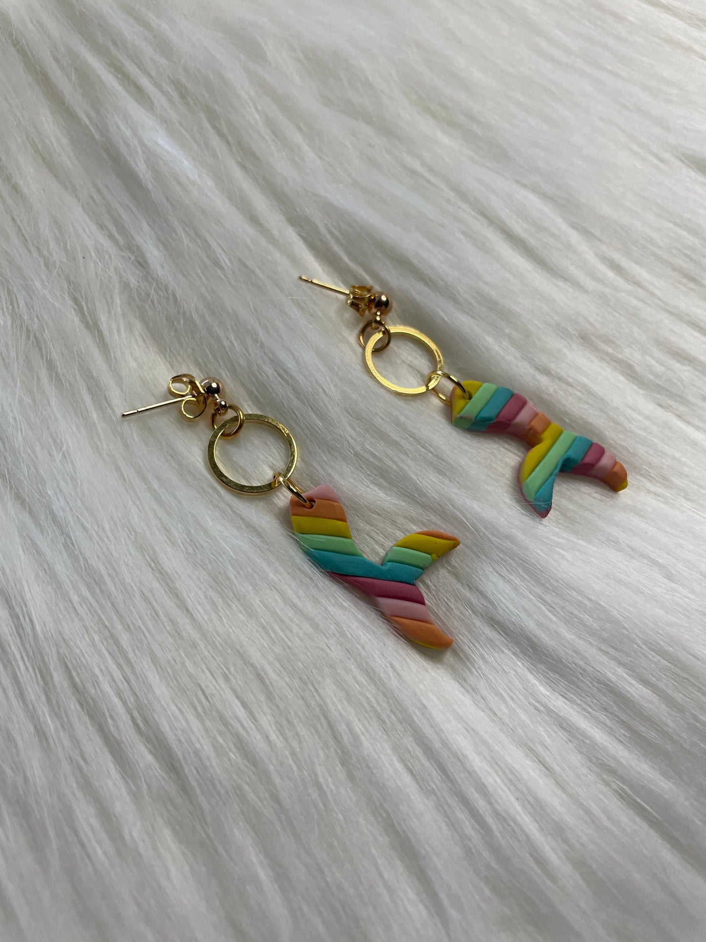 Multi colored mini mermaid dangles