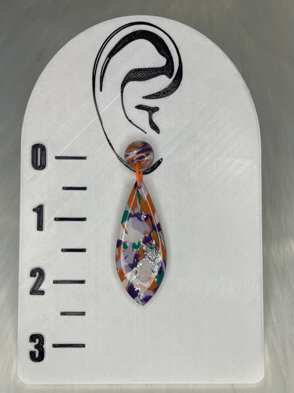 Multi-colored teardrop dangles