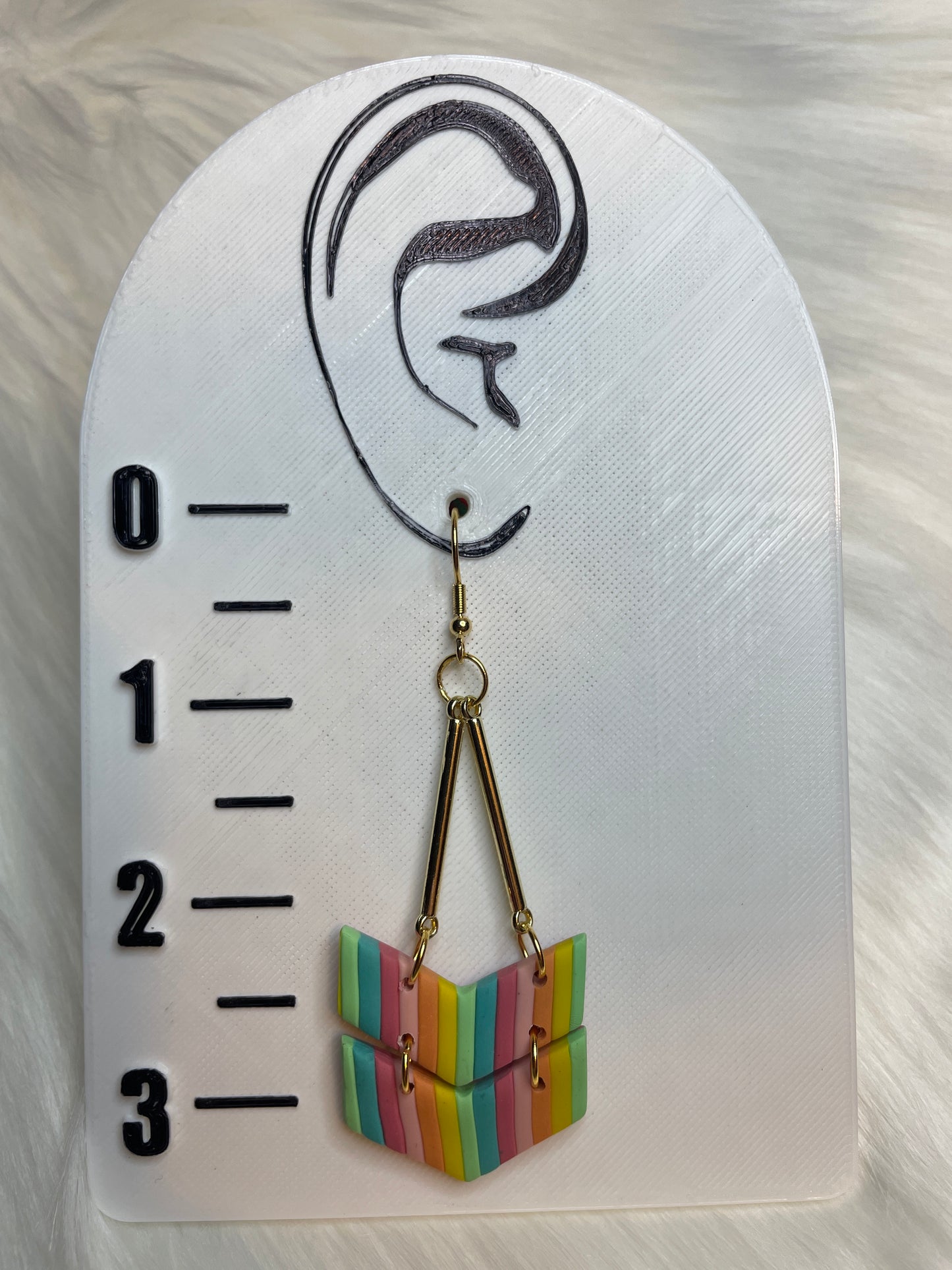 Striped chevron dangles