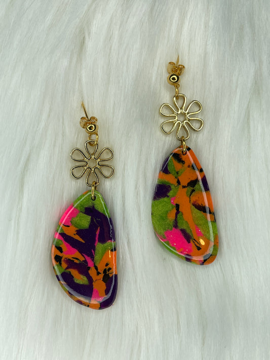 Multi-colored marble dangles