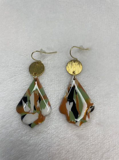 Camouflage dangle earrings | Fall earrings