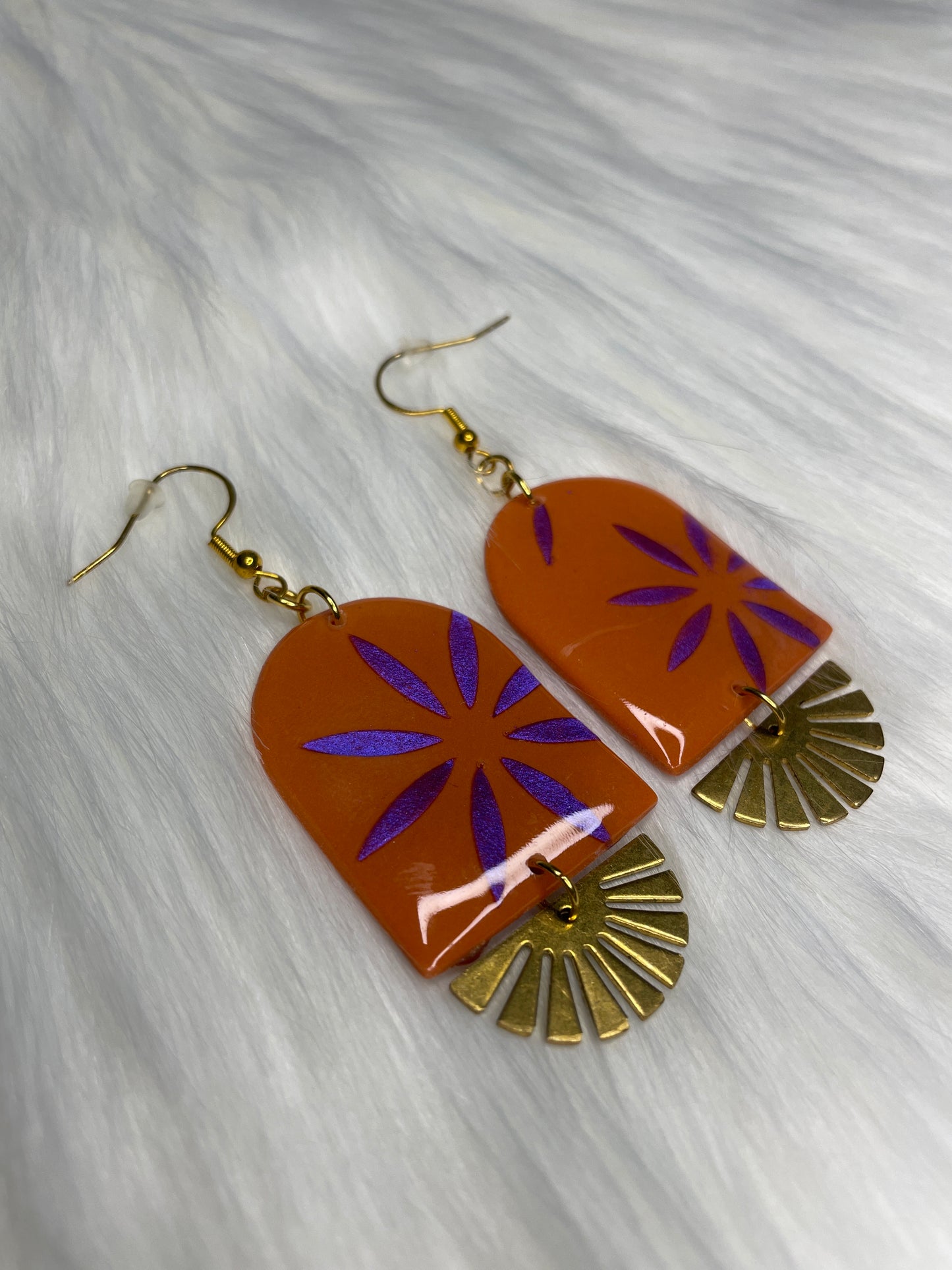 Orange and Purple Flower Dangles