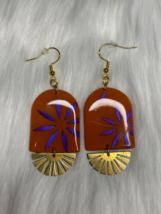 Orange and Purple Flower Dangles