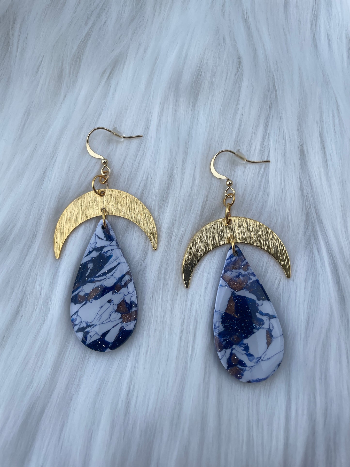 Half moon marble dangles