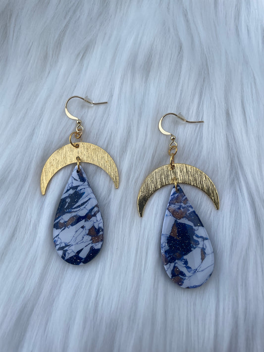 Half moon marble dangles