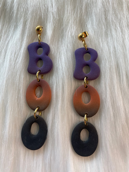 Tiered boo dangle earrings | Halloween earrings