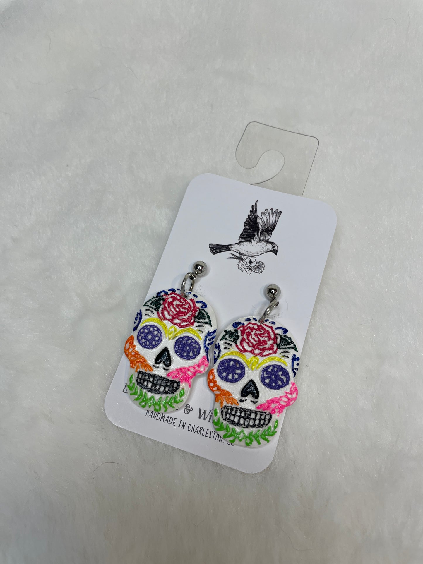 Multi-colored skull earrings | Halloween earrings