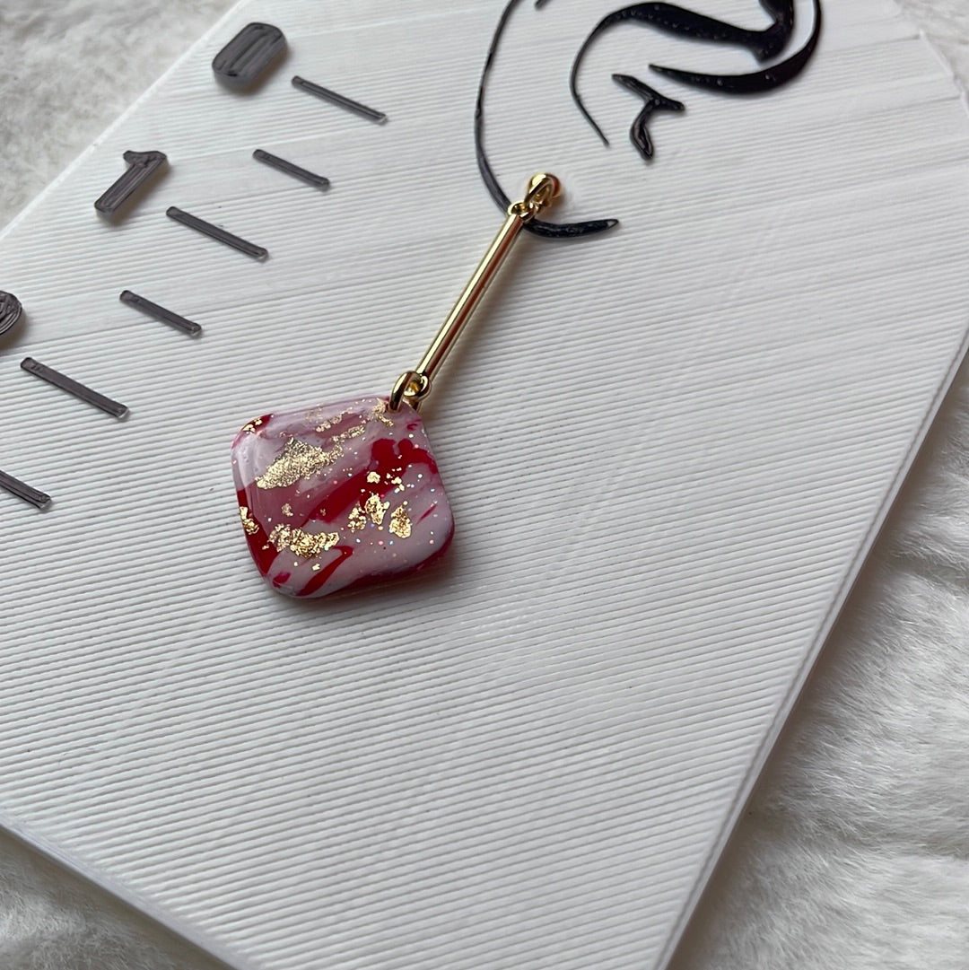 Square holiday marble dangles