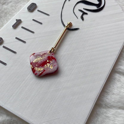 Square holiday marble dangles