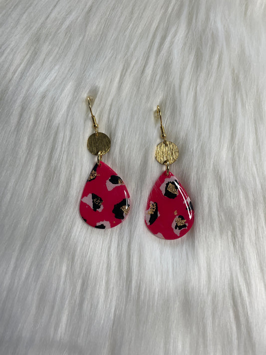 Pink leopard Barbie dangles