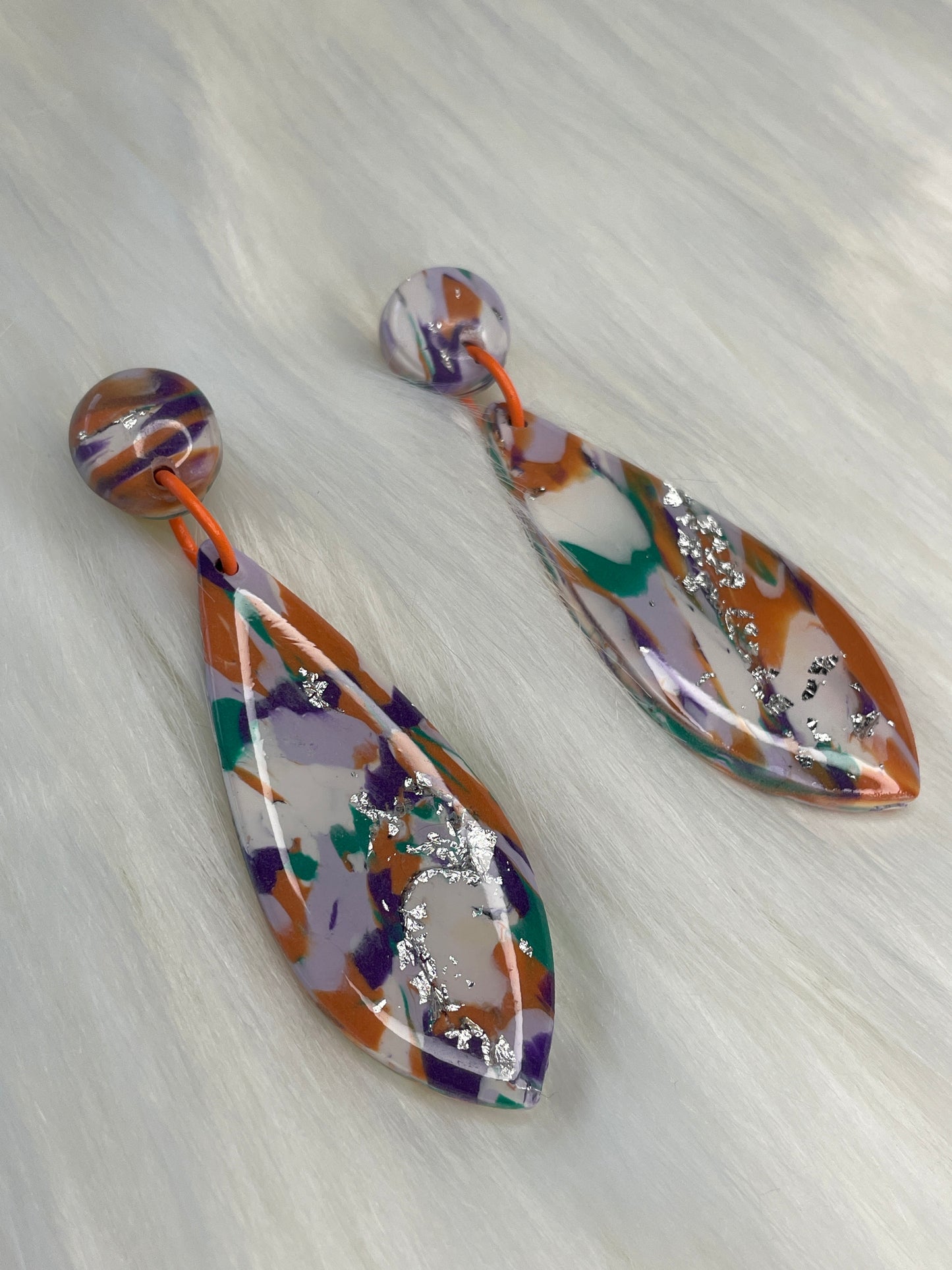 Multi-colored teardrop dangles