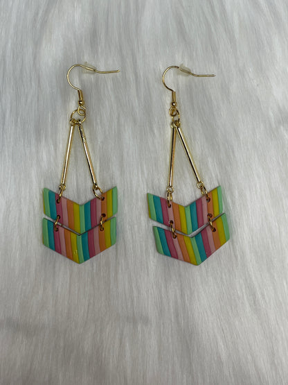 Striped chevron dangles