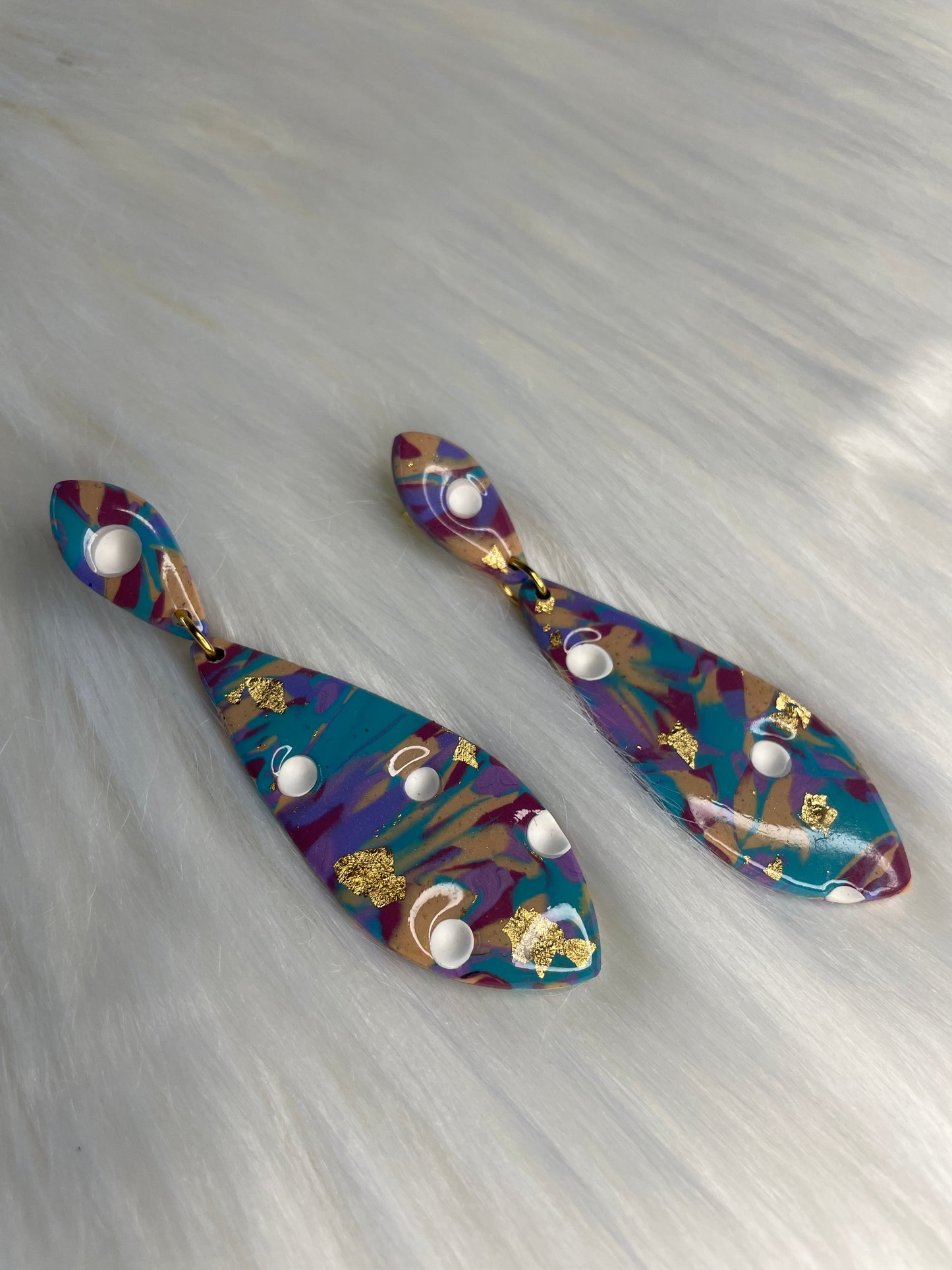 Multi-colored teardrop dangles