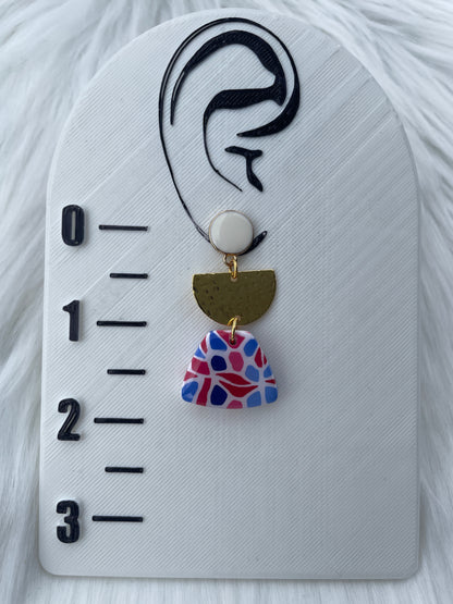 Red, white, and blue dangles