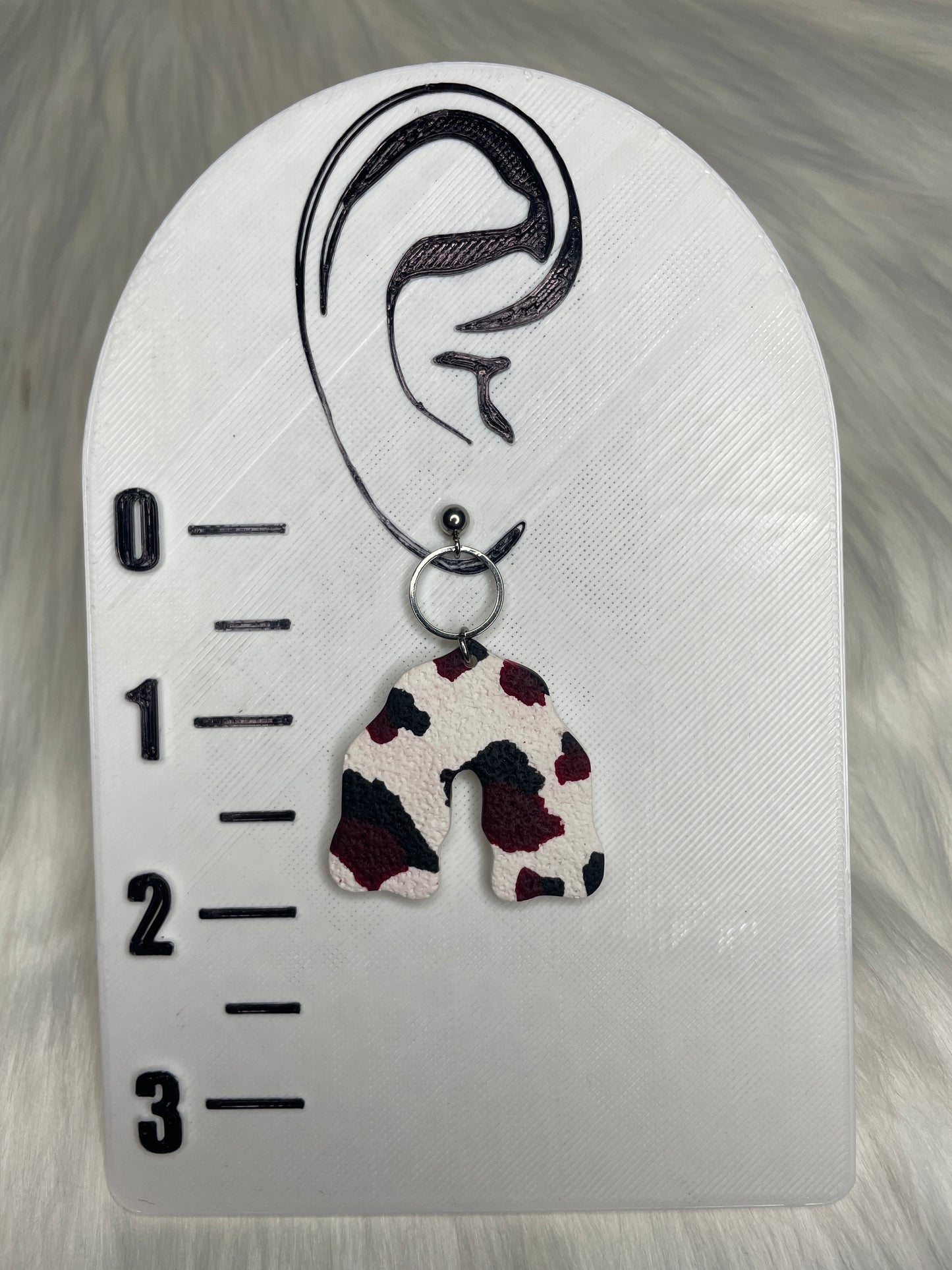 Garnet & Black Leopard Print Arch Dangles