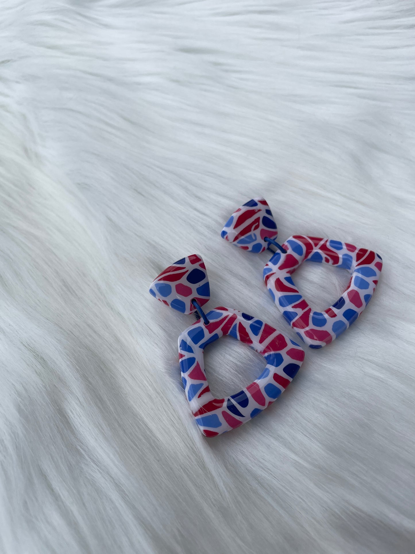 Red, white, and blue dangles