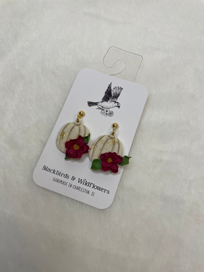 Floral pumpkin earrings | Halloween Earrings